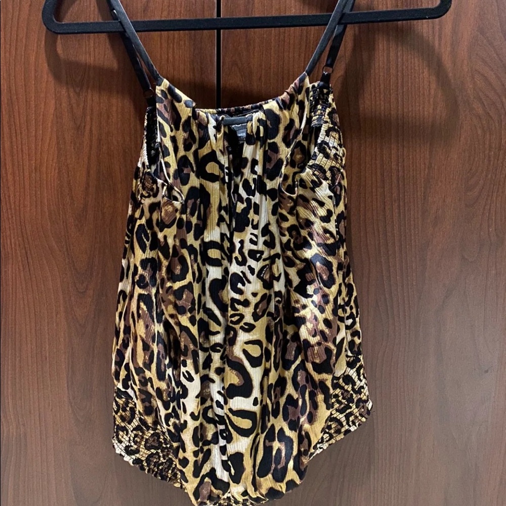 Bebe leopard scarf top